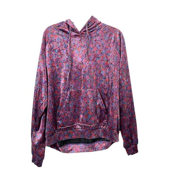 LILI SIDONIO velvet Printed‎ Hoodie top Size M boho - Picture 1 of 10